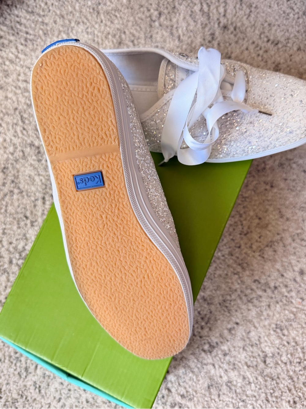 Keds collab with Kate Spade Glitter Ribbon Sneakers - White - Picture 3 of 3
